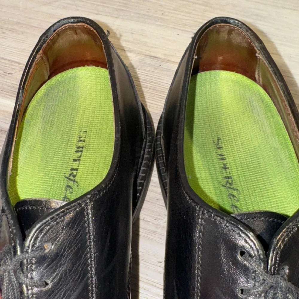 Allen Edmonds Ashton Split Toe Derby Shoes Mens 10D Black w/recycled Rubber Sole